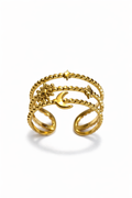 Celestial Gold Moon & Star Adjustable Ring for Women – Trendy Multi Layer Galaxy Design Fashion Ring | Anti Tarnish - Stainless Steel