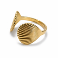 Elegant Gold Seashell Adjustable Ring for Women – Ocean Inspired Statement Fashion Ring | Anti Tarnish - Stainless Steel