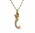 Gold Mermaid Crystal Pendant Necklace for Women – Elegant Ocean-Inspired Charm Jewelry | Anti Tarnish - Stainless Steel