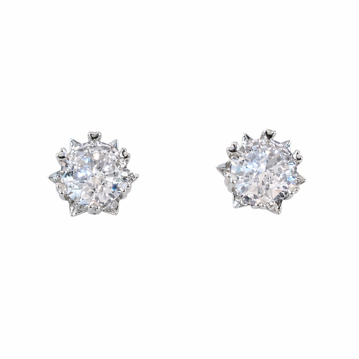 Silver Crystal Stud Earrings | Anti Tarnish - Stainless Steel