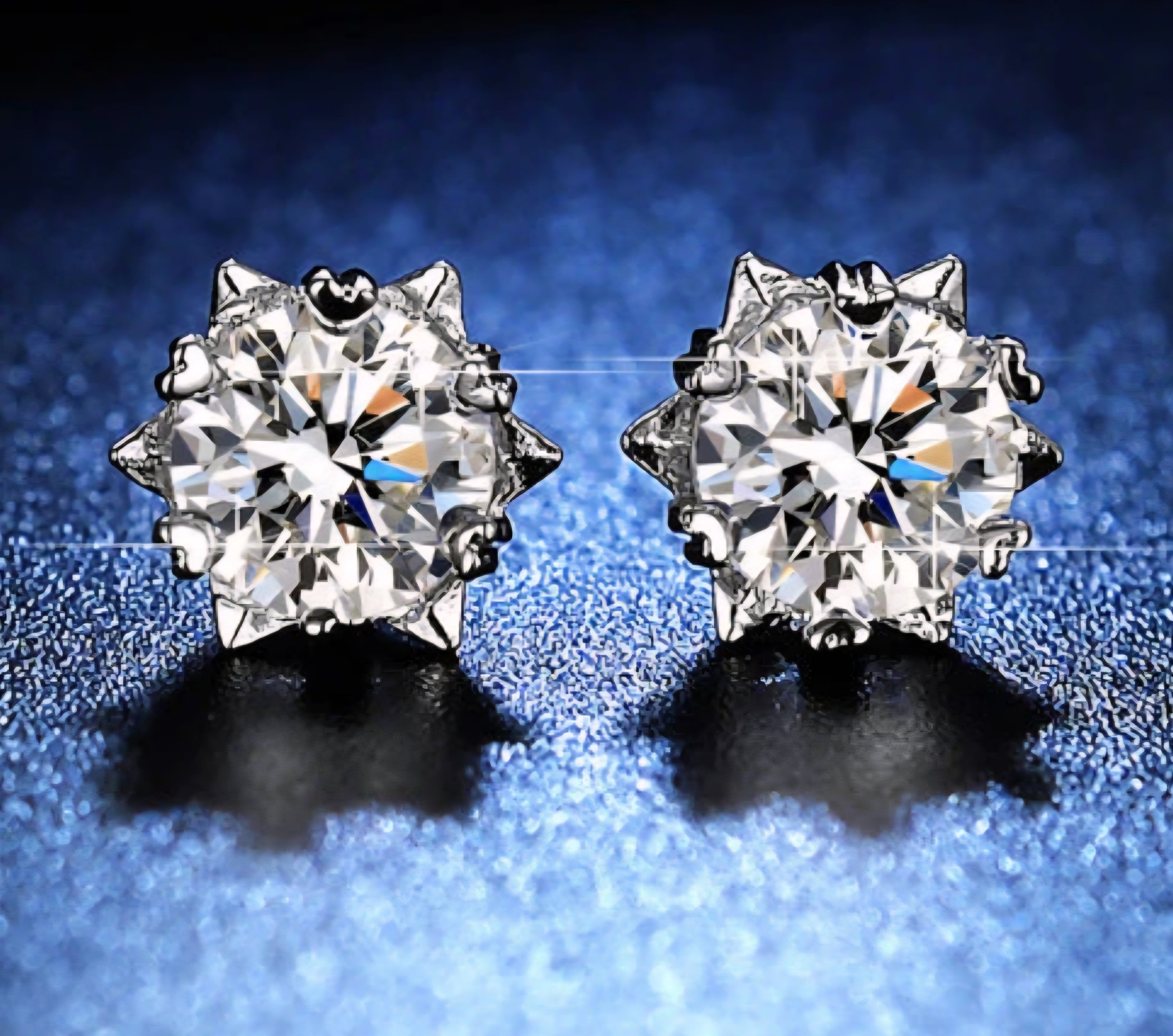 Silver Crystal Stud Earrings | Anti Tarnish - Stainless Steel