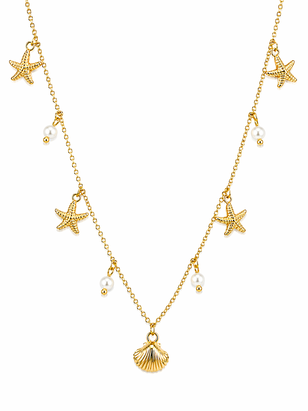 Ocean Charm Gold Necklace | Anti Tarnish - Stainless Steel