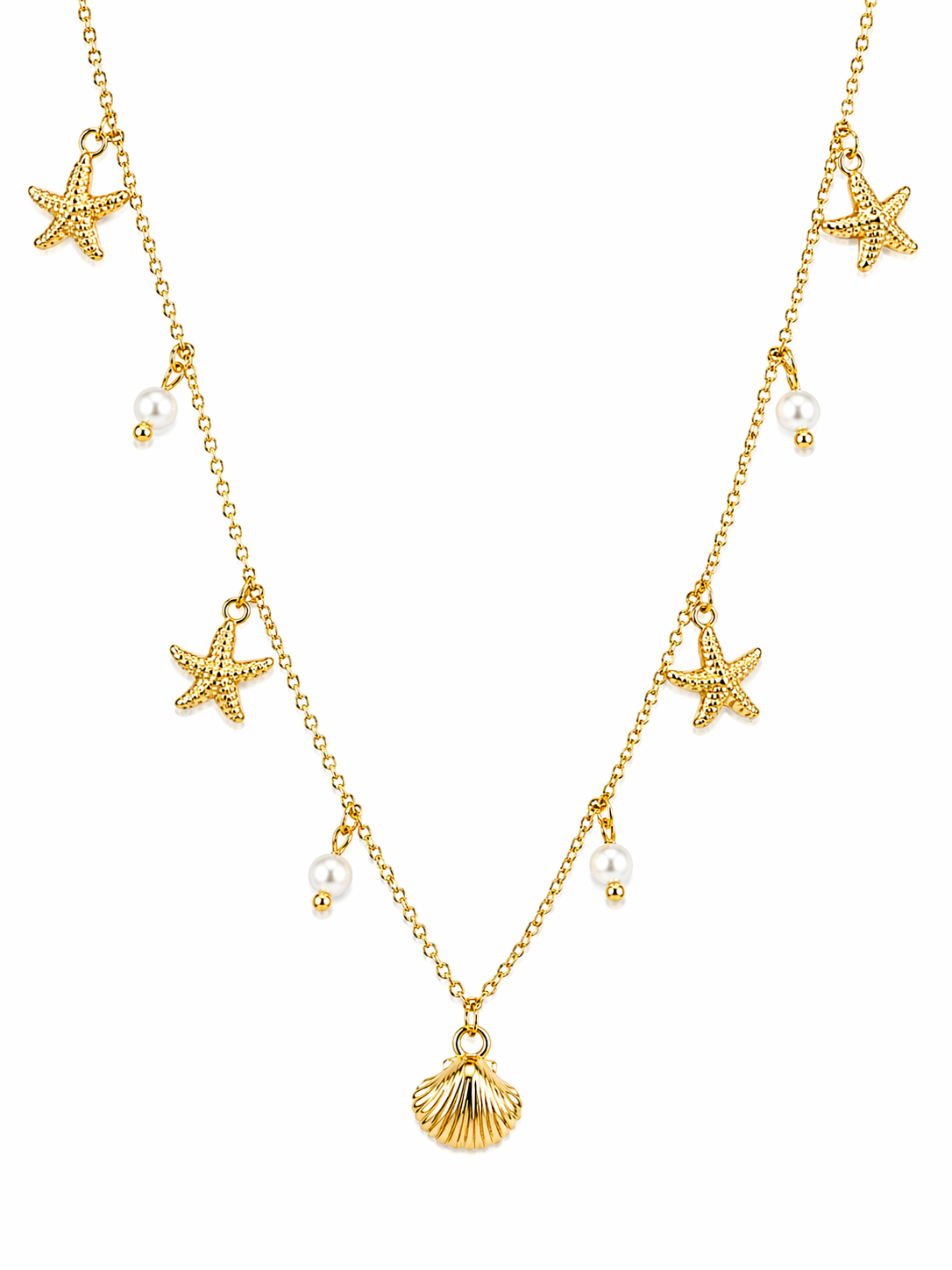 Ocean Charm Gold Necklace | Anti Tarnish - Stainless Steel