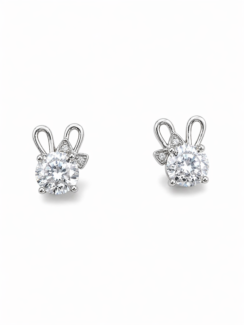 Cute Bow Crystal Stud Earrings | Anti Tarnish - Stainless Steel