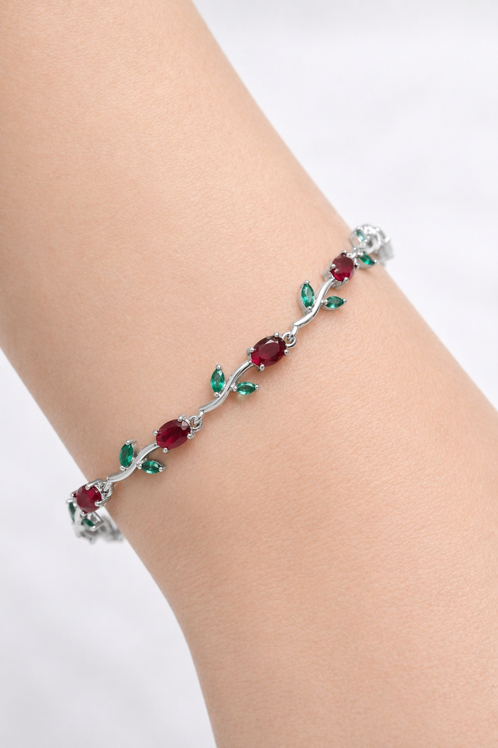 Viral Tulip Multicolor Crystal Bracelet for Women | Anti Tarnish - Stainless Steel