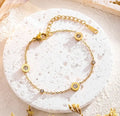 Gold Minimal Crystal Charm Bracelet | Anti Tarnish - Stainless Steel
