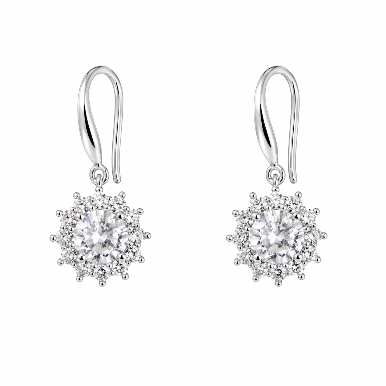 Halo Crystal Drop Earrings | Anti Tarnish - Stainless Steel