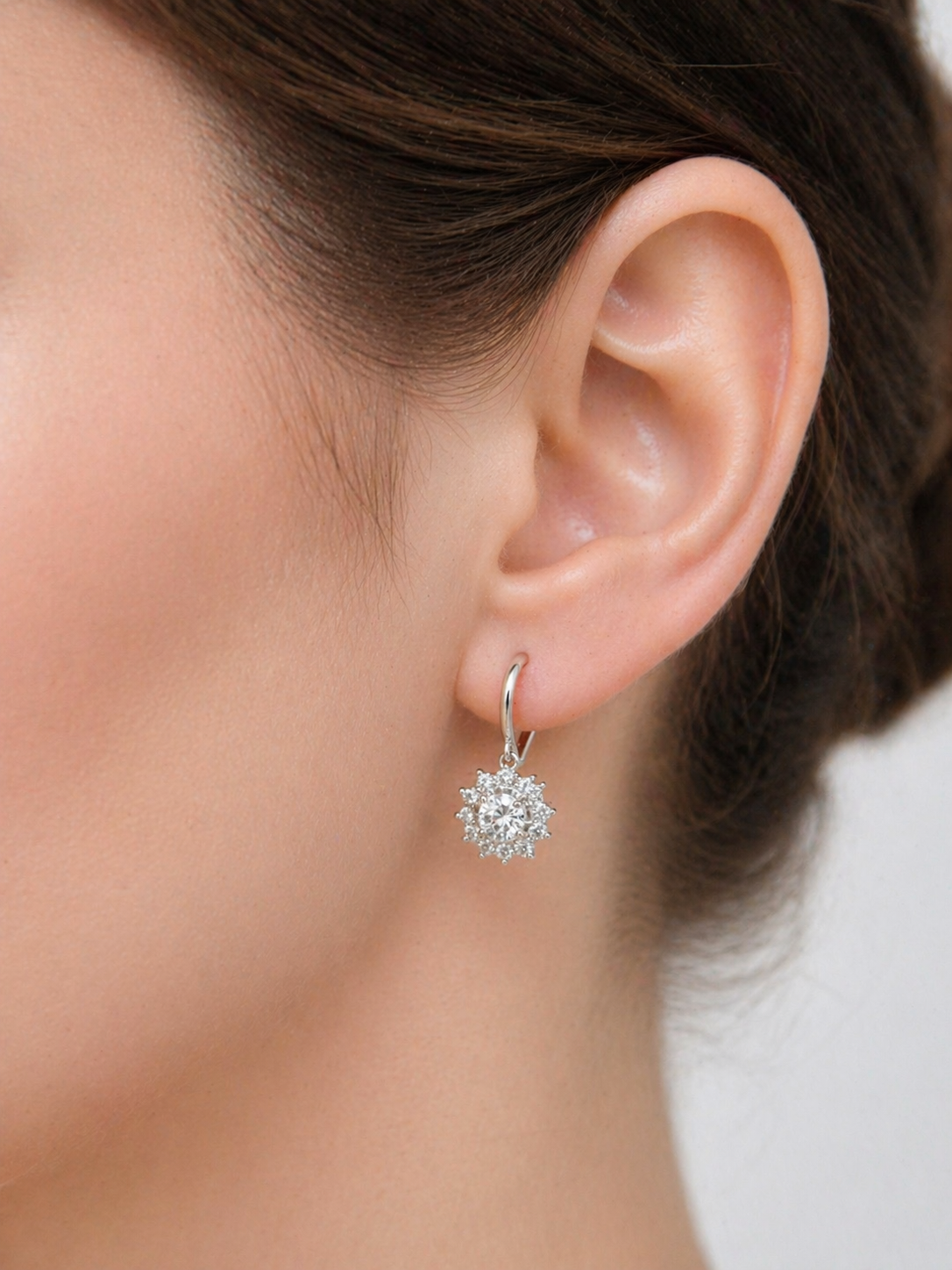 Halo Crystal Drop Earrings | Anti Tarnish - Stainless Steel