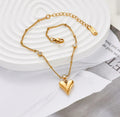 Gold Heart Charm Bracelet | Anti Tarnish - Stainless Steel