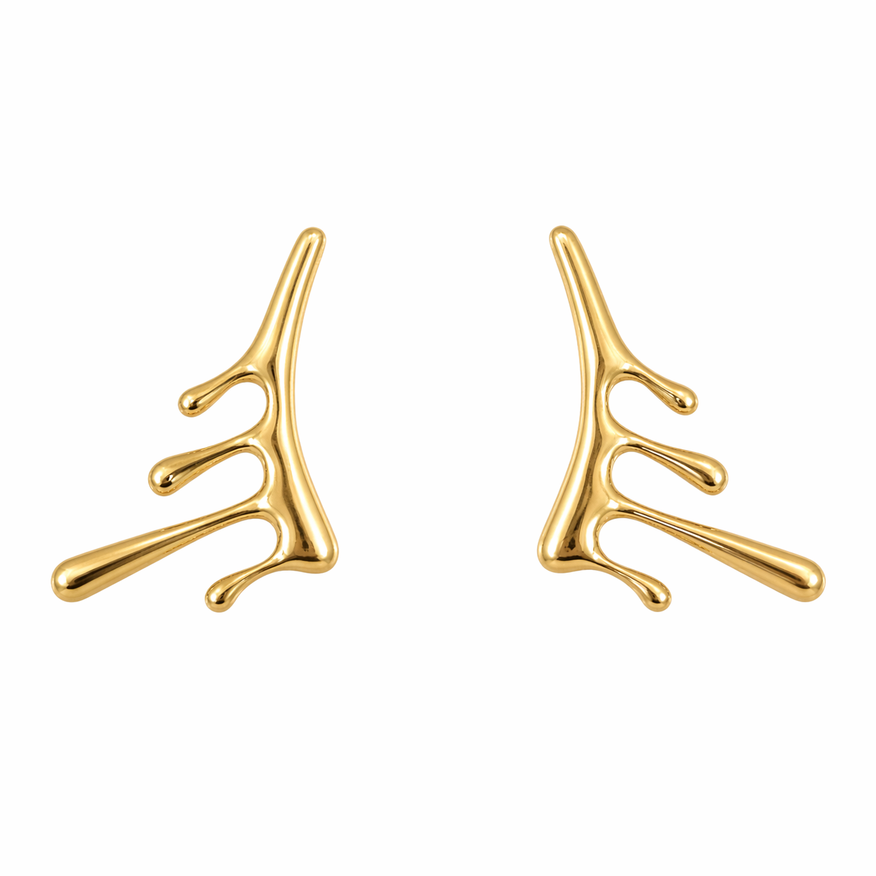 Abstract Gold Statement Earrings | Anti Tarnish - Stainless Steel