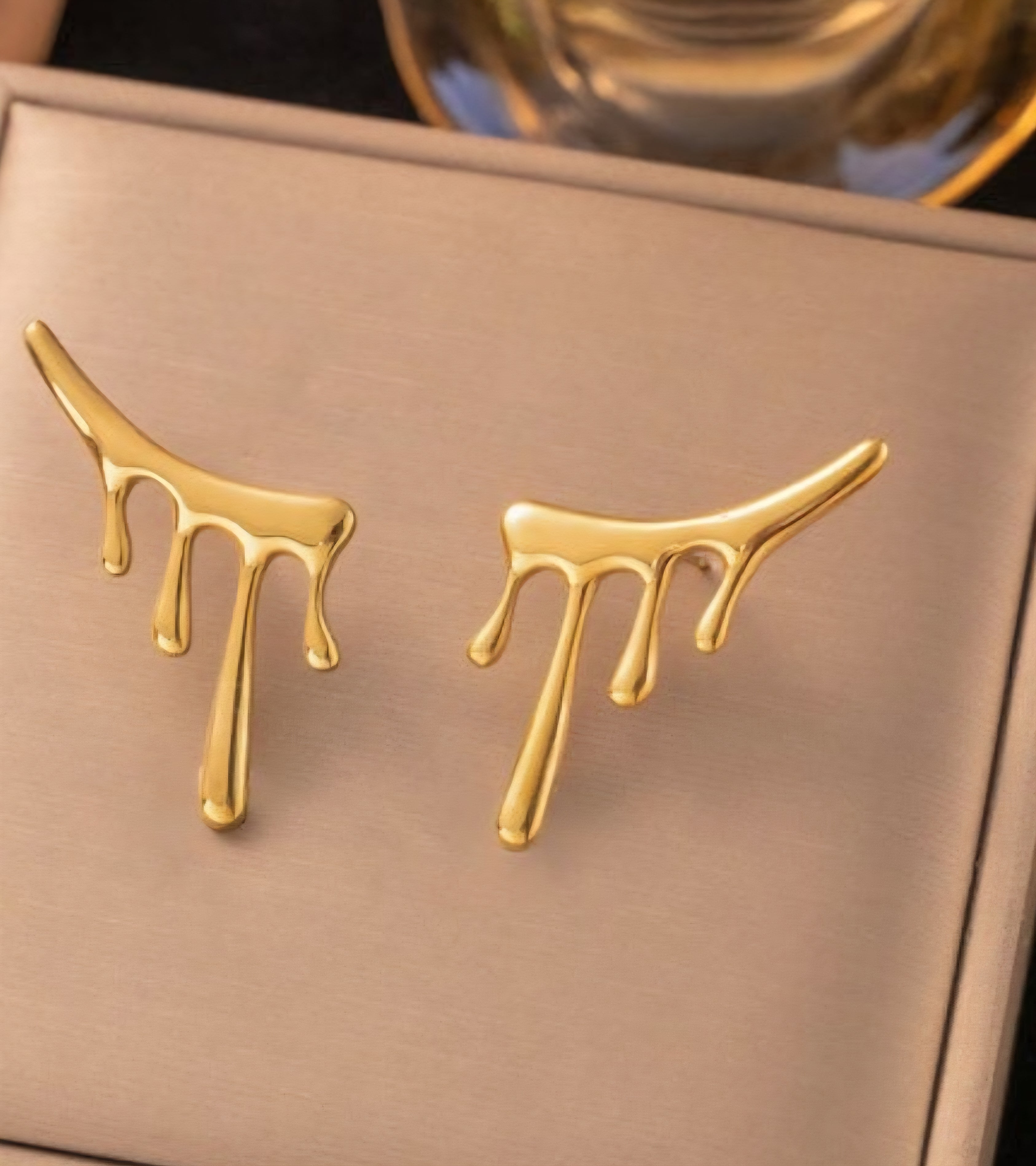 Abstract Gold Statement Earrings | Anti Tarnish - Stainless Steel
