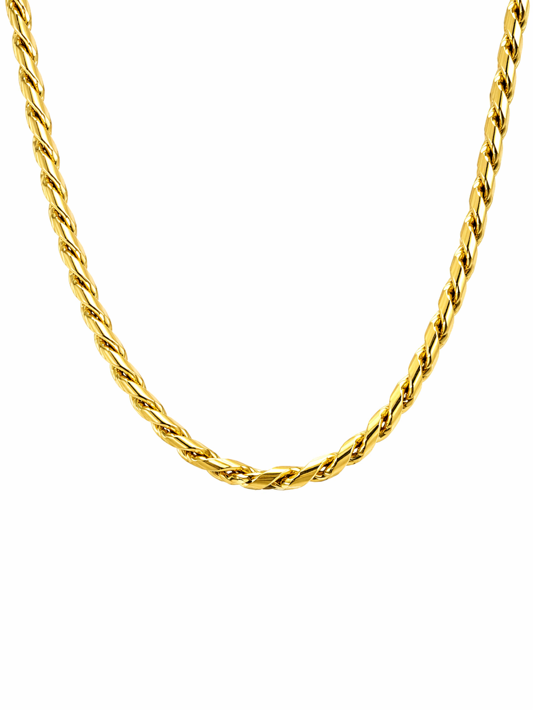 Gold Rope Chain Necklace | Anti Tarnish - Stainless Steel