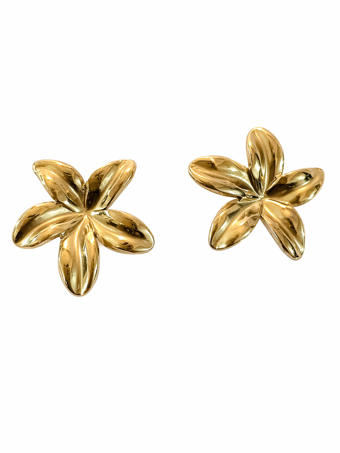 Gold Floral Stud Earrings | Anti Tarnish - Stainless Steel