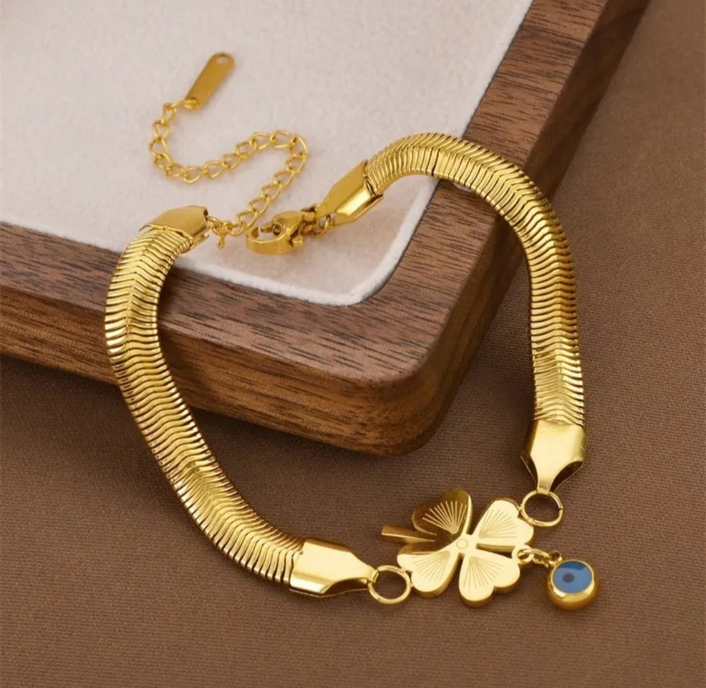 Gold Clover Charm Bracelet | Anti Tarnish - Stainless Steel