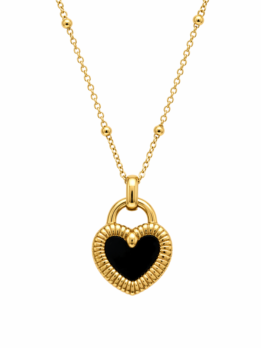Black Heart Pendant Necklace | Anti Tarnish - Stainless Steel