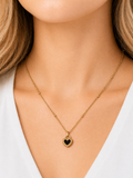 Black Heart Pendant Necklace | Anti Tarnish - Stainless Steel