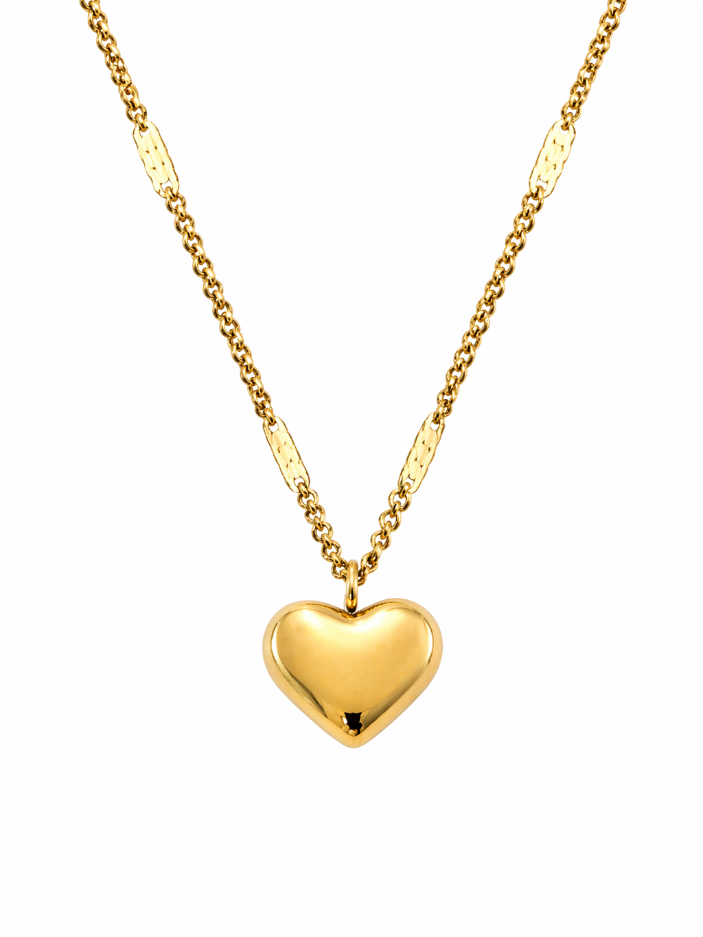 Gold Heart Pendant Necklace | Anti Tarnish - Stainless Steel