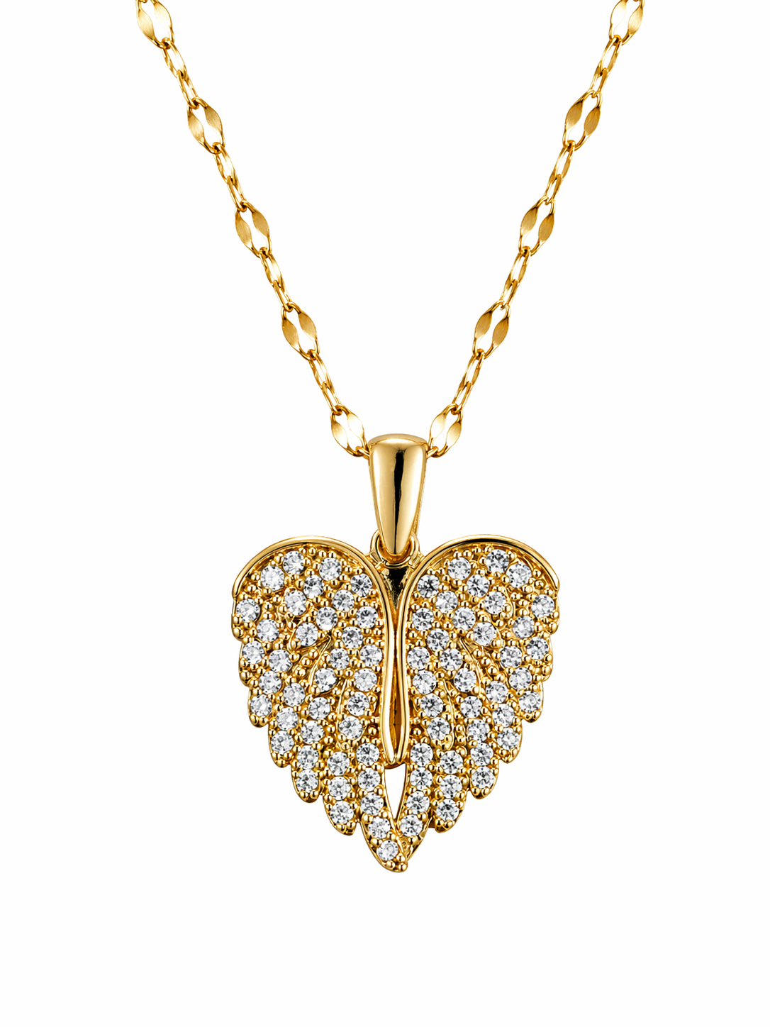 Angel Wing Heart Necklace | Anti Tarnish - Stainless Steel