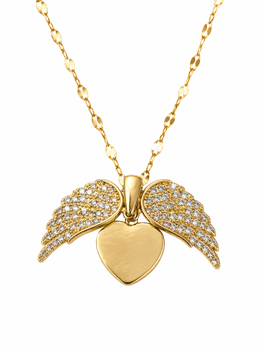 Angel Wing Heart Necklace | Anti Tarnish - Stainless Steel