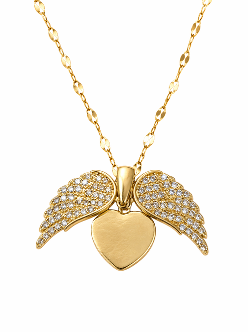 Angel Wing Heart Necklace | Anti Tarnish - Stainless Steel