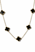 Gold Black Clover Chain Necklace for Women | Anti Tarnish - Stainless Steel