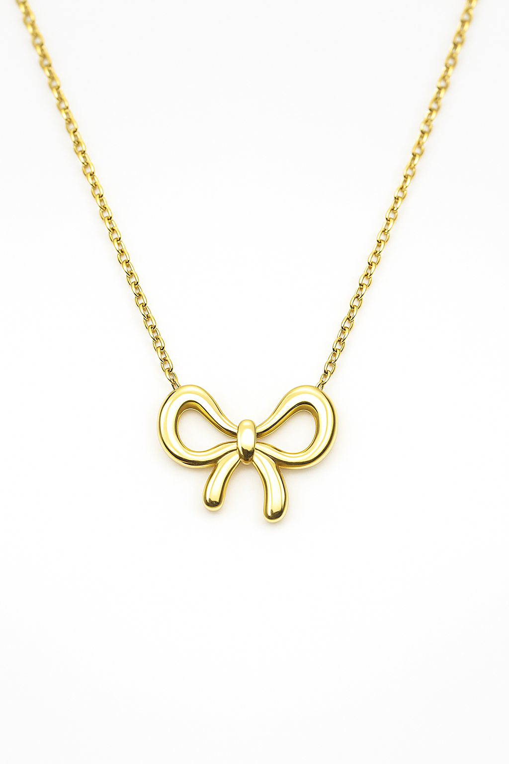 Golden Bow Pendant Necklace | Anti Tarnish | Stainless Steel