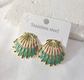 Gold Pastel Shell Stud Earrings | Anti Tarnish - Stainless Steel