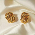 Gold Twisted Knot Stud Earrings | Anti Tarnish - Stainless Steel