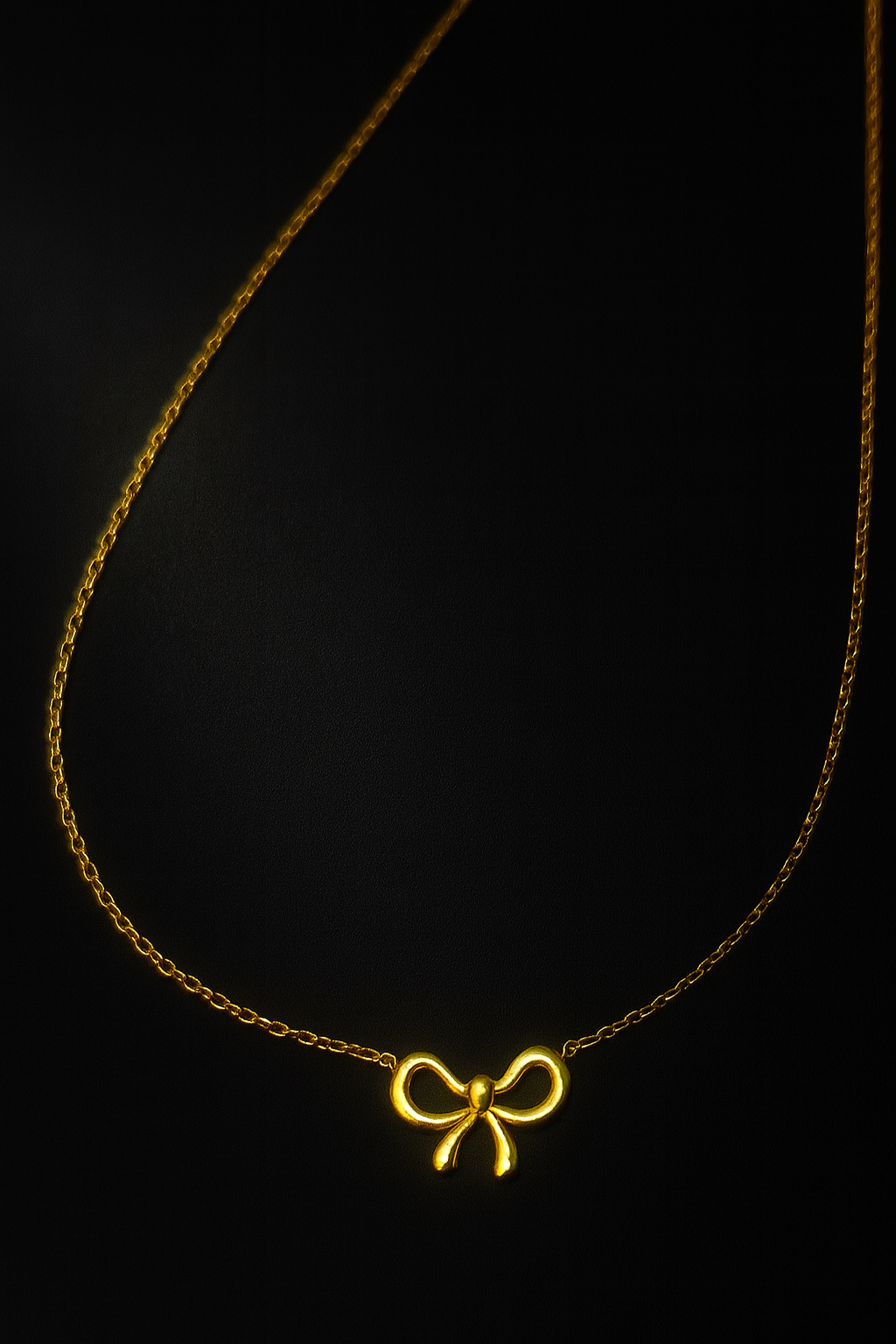 Golden Bow Pendant Necklace | Anti Tarnish | Stainless Steel