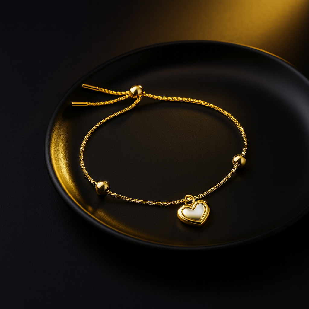 ✨ Golden Heart Charm Bracelet ✨ | Anti Tarnish | Stainless Steel