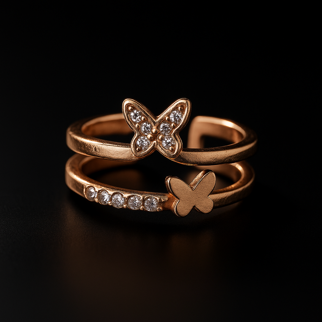 Butterfly Dual Band Ring | Korean Designer Jewellery