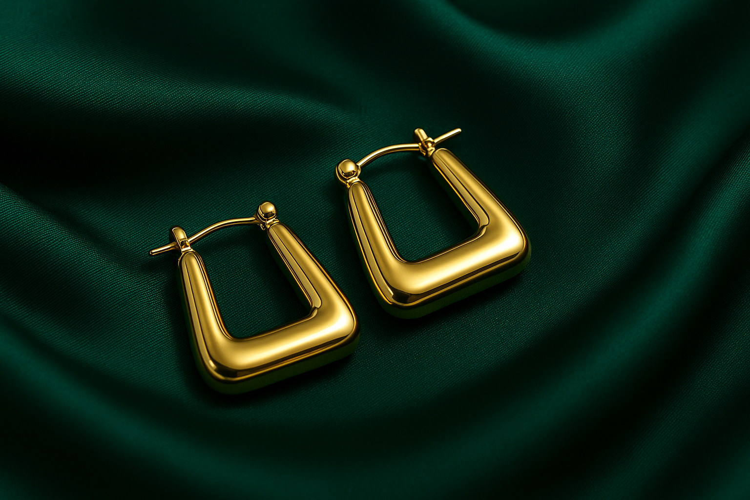 Bold Gold-Tone Modern Hoop Earrings | Anti Tarnish | Stainless Steel