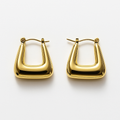 Bold Gold-Tone Modern Hoop Earrings | Anti Tarnish | Stainless Steel