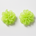 Lime Green Floral Statement Earrings | Korean Designer Jewellery