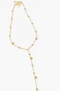 Gold-Plated Beaded Long Chain Necklace for Women | Anti Tarnish | Stainless Steel