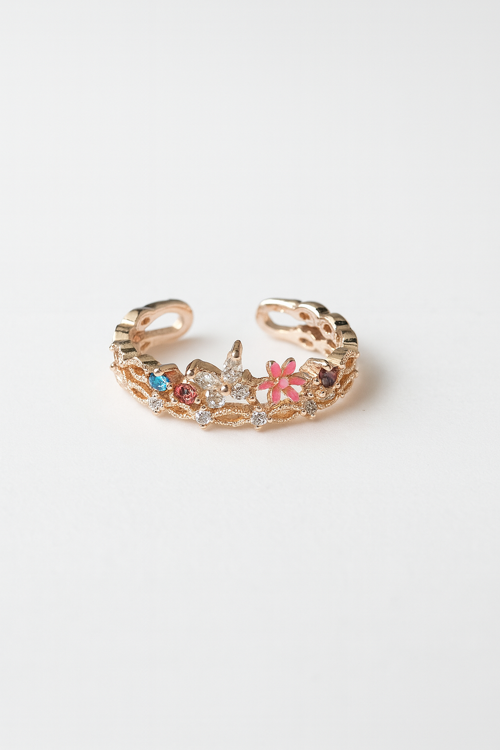 Floral Garden Crystal Ring | Korean Designer Jewellery