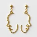 Abstract Face Outline Drop Earrings | Korean Designer Jewellery