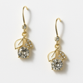 Crystal Leaf Drop Earrings | Korean Designer Jewellery