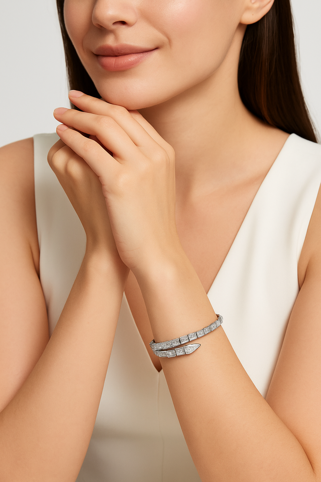 Silver Snake Wrap Bracelet | Anti Tarnish | Stainless Steel