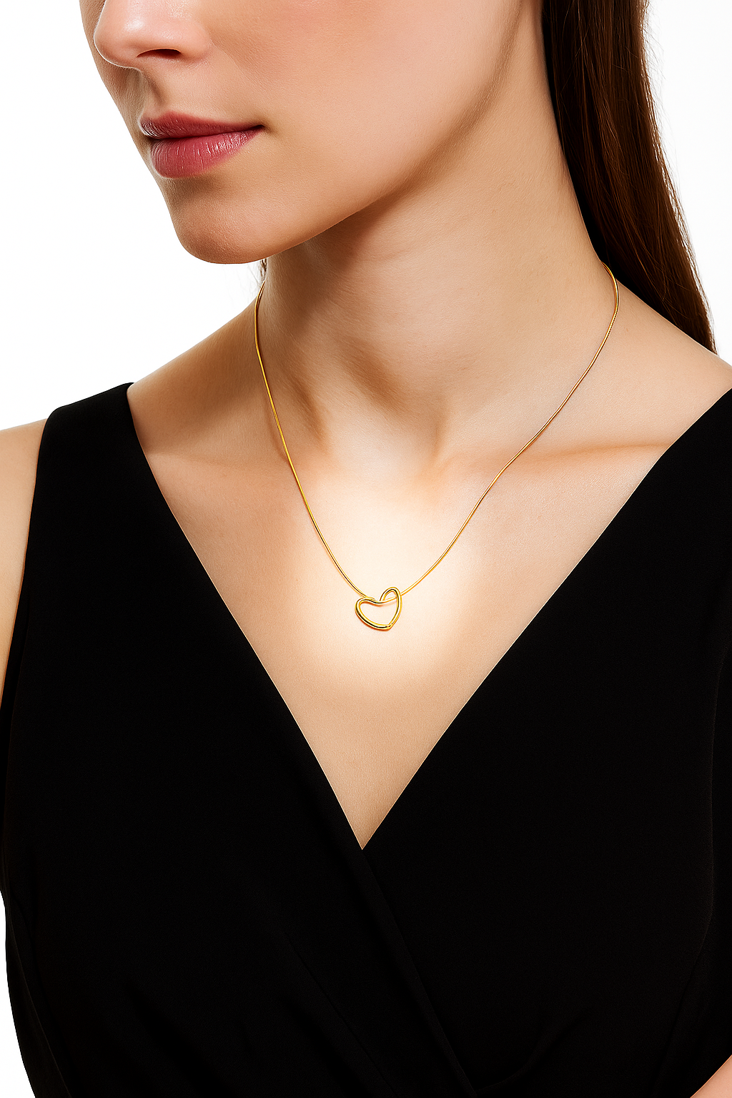 Elegant Open Heart Pendant Necklace | Anti Tarnish | Stainless Steel