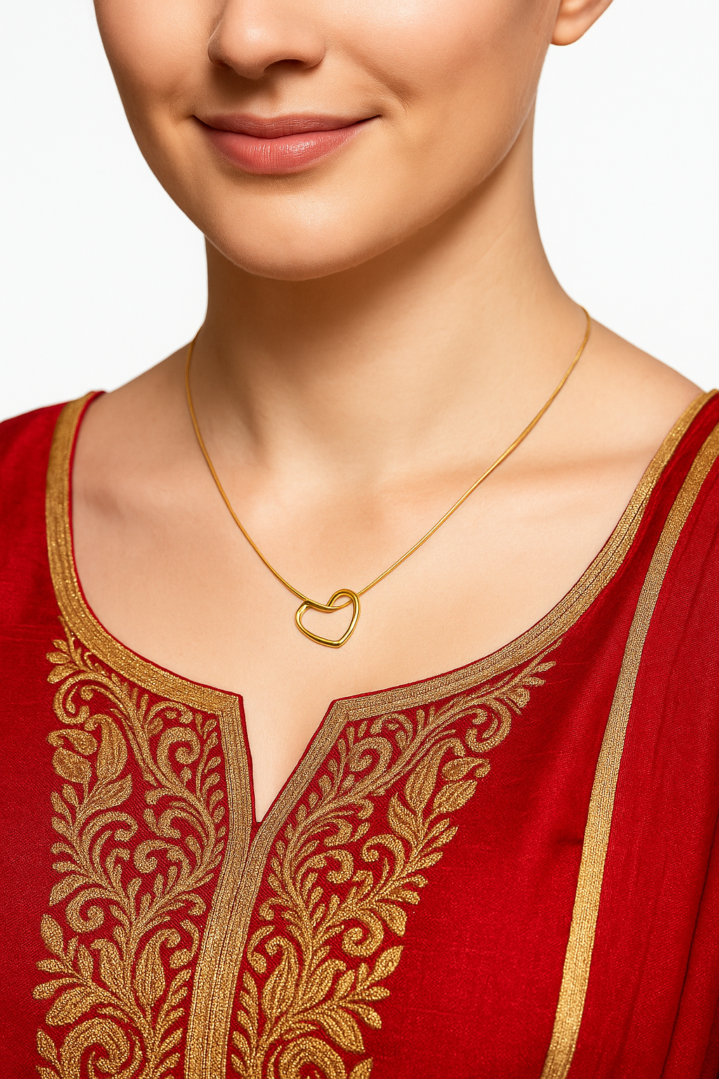 Elegant Open Heart Pendant Necklace | Anti Tarnish | Stainless Steel