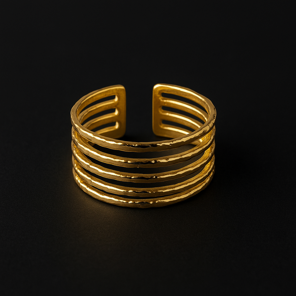 Bold Multi-Layered Gold Statement Ring for Women | Anti Tarnish | Stainless Steel