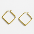 Geometric Gold Square Hoop Earrings | Korean Designer Jewellery