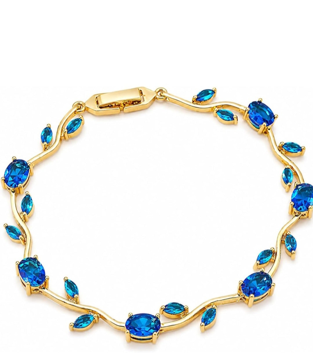 Blue Crystal Tulip Bracelet | Anti Tarnish - Stainless Steel