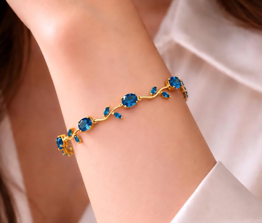 Ruby Crystal Tulip Bracelet | Anti Tarnish - Stainless Steel