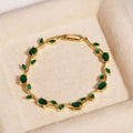 Emerald Crystal Tulip Bracelet | Anti Tarnish - Stainless Steel