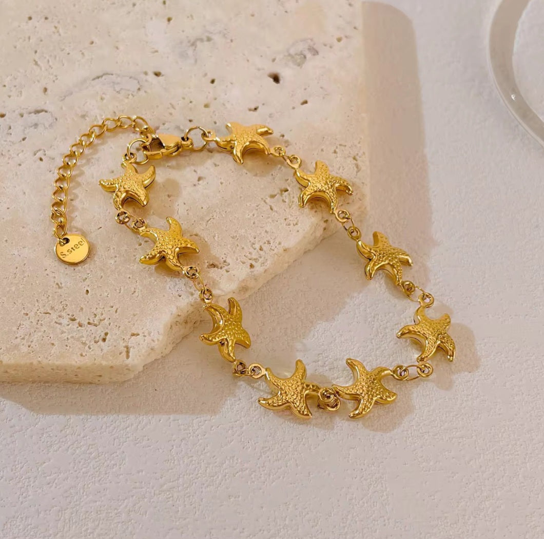 Starfish Charm Bracelet | Anti Tarnish - Stainless Steel