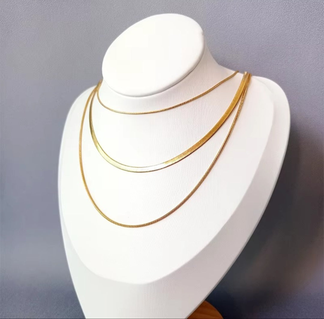 Layered Snake Chain Necklace | Anti Tarnish - Stainless Steel