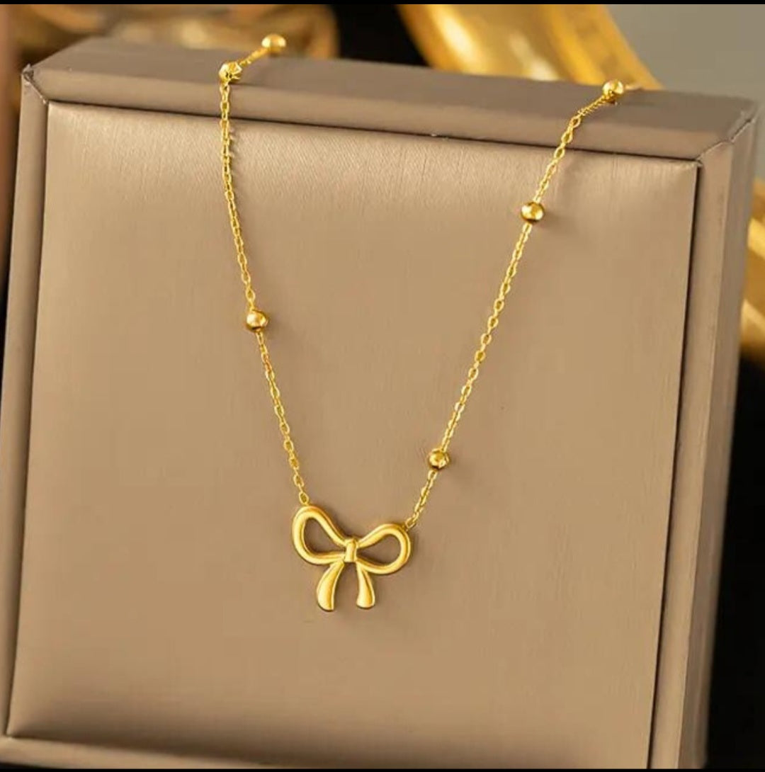 Bow Pendant Necklace | Anti Tarnish - Stainless Steel