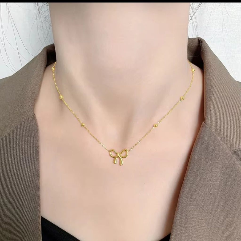 Bow Pendant Necklace | Anti Tarnish - Stainless Steel